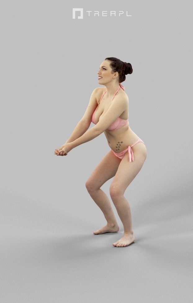 3d crowds and Dream midground voluptuous beach woman volleyball 3D Model Collection_15