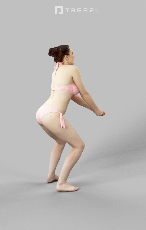 3d crowds and Dream midground volleyball beach woman 3D Model Collection_16