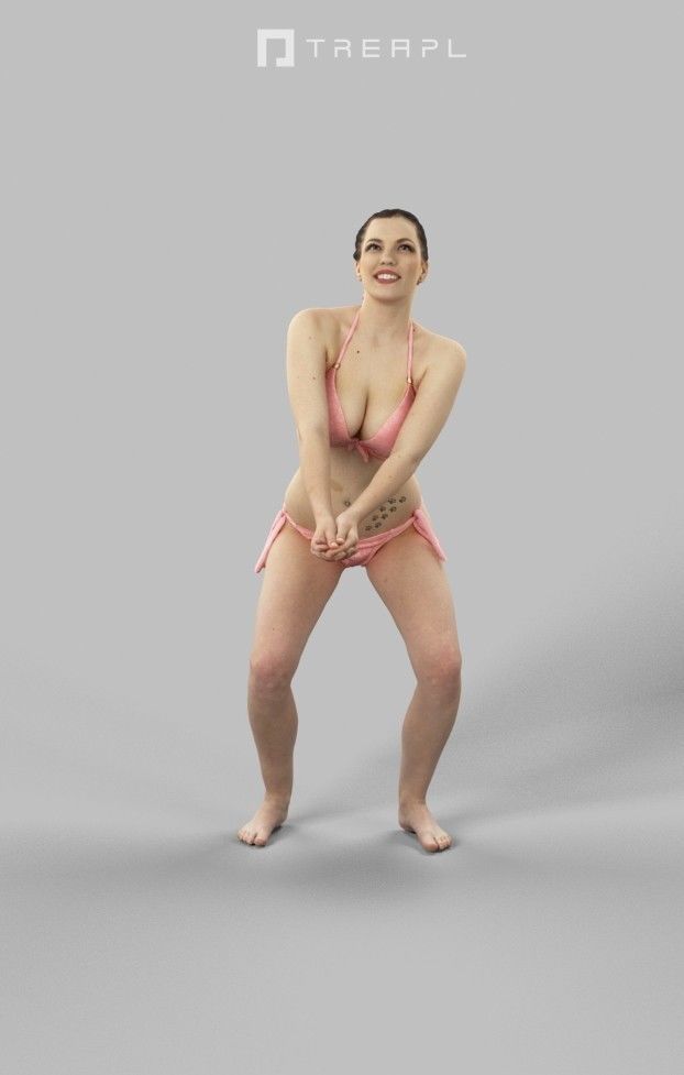 3d crowds and Dream midground volleyball beach woman 3D Model Collection_12