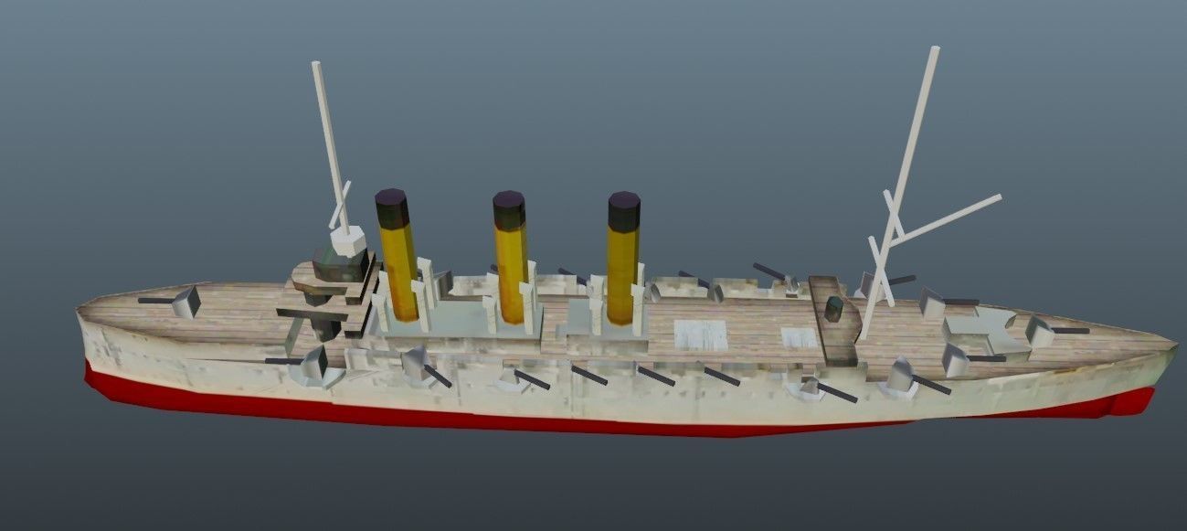 BattleShip ship Low-poly 3D model_10