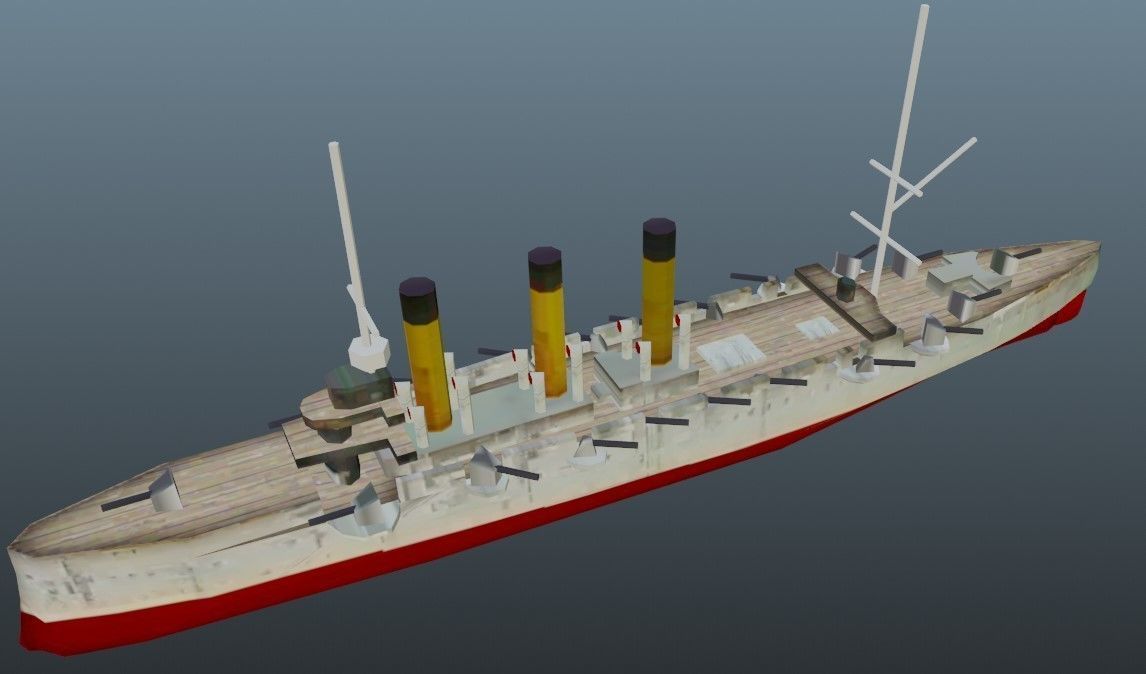 BattleShip ship Low-poly 3D model_18