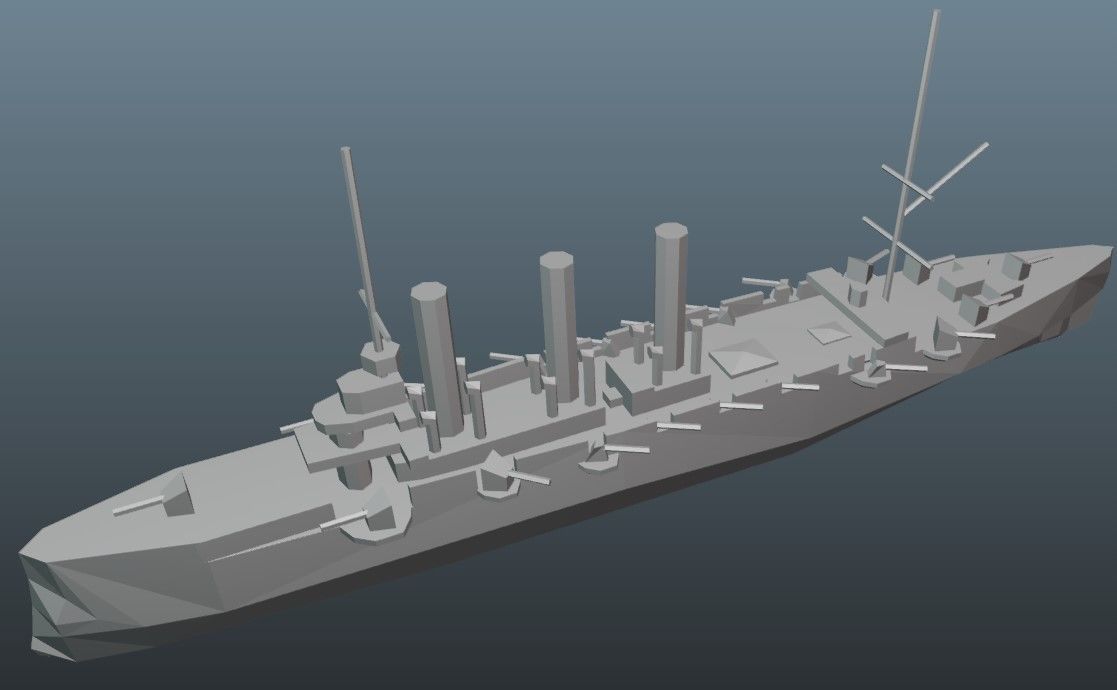 BattleShip ship Low-poly 3D model_13