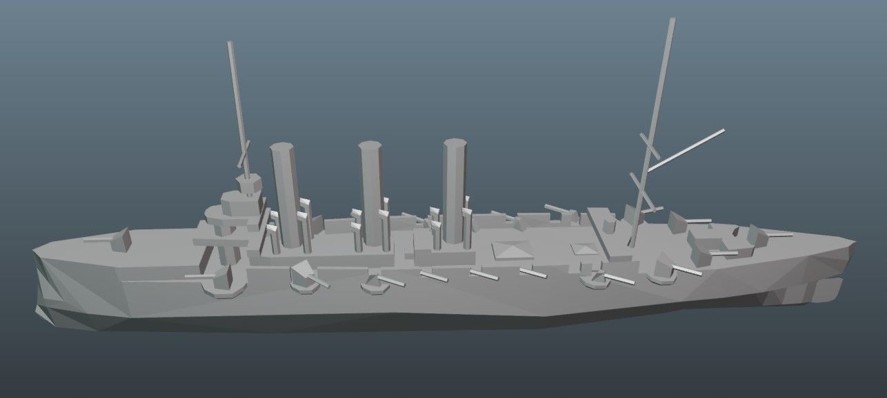 BattleShip ship Low-poly 3D model_15