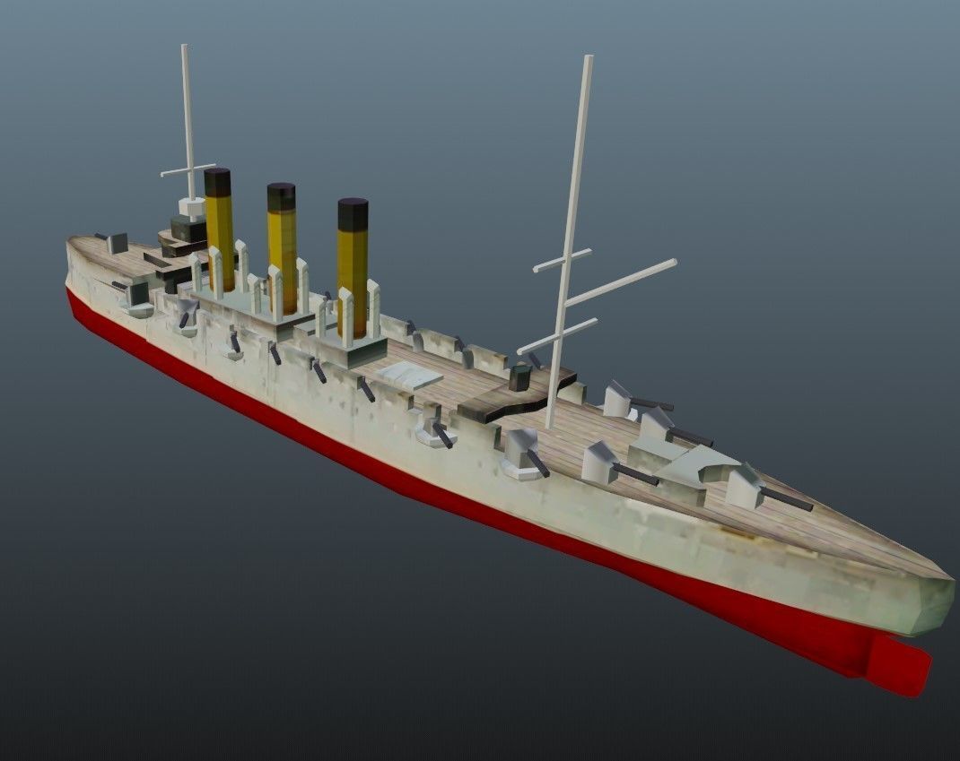 BattleShip ship Low-poly 3D model_23
