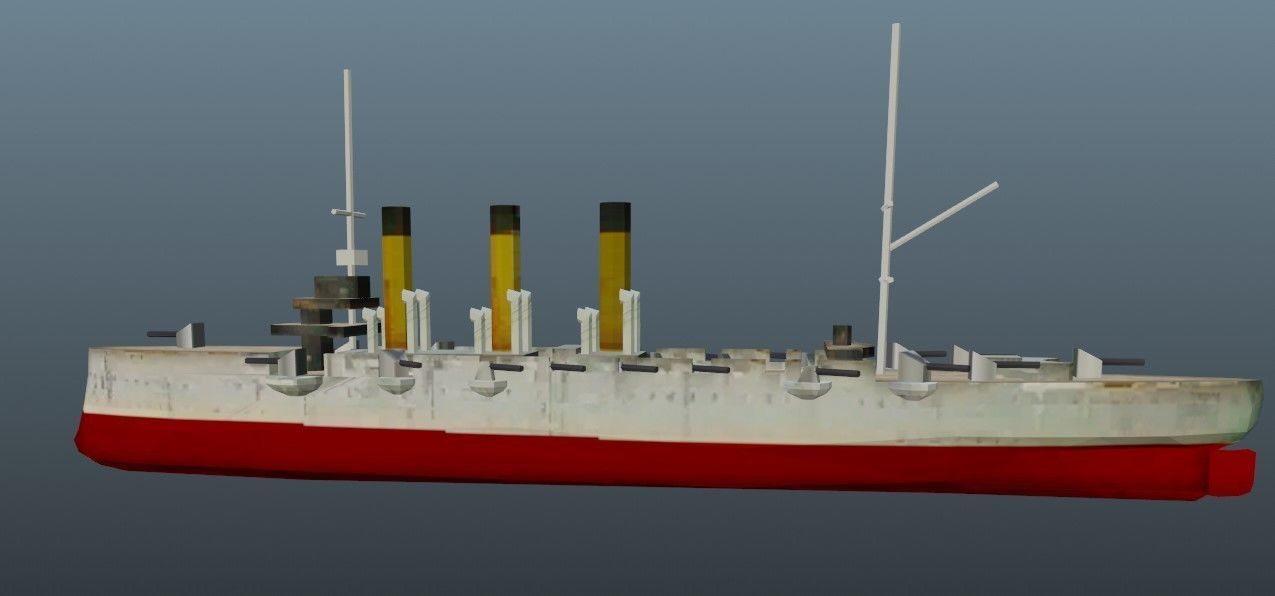 BattleShip ship Low-poly 3D model_11