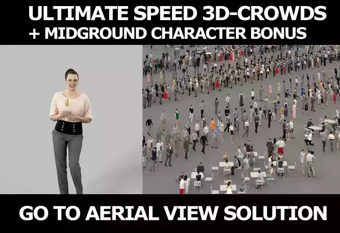 3d crowds Dream champagne midground elegant event woman  3D Model Collection