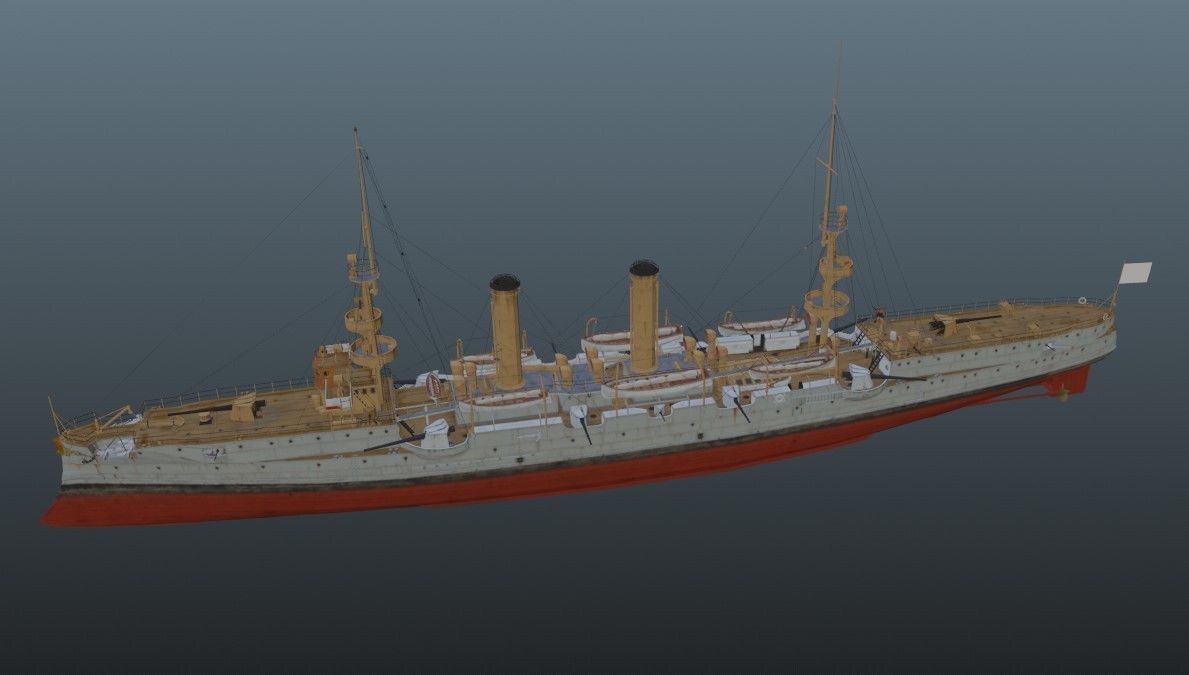BattleShip Low-poly 3D model_3