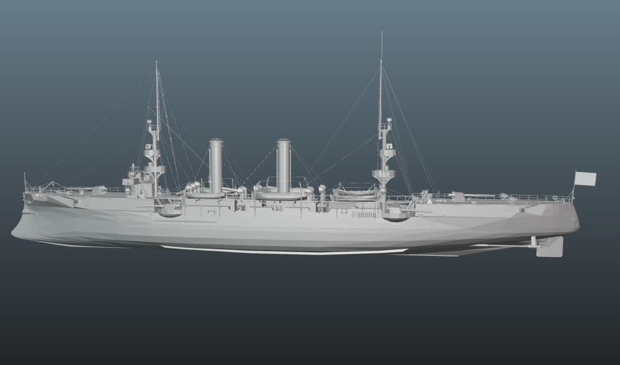 BattleShip Low-poly 3D model_5