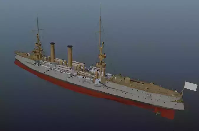 BattleShip Low-poly 3D model