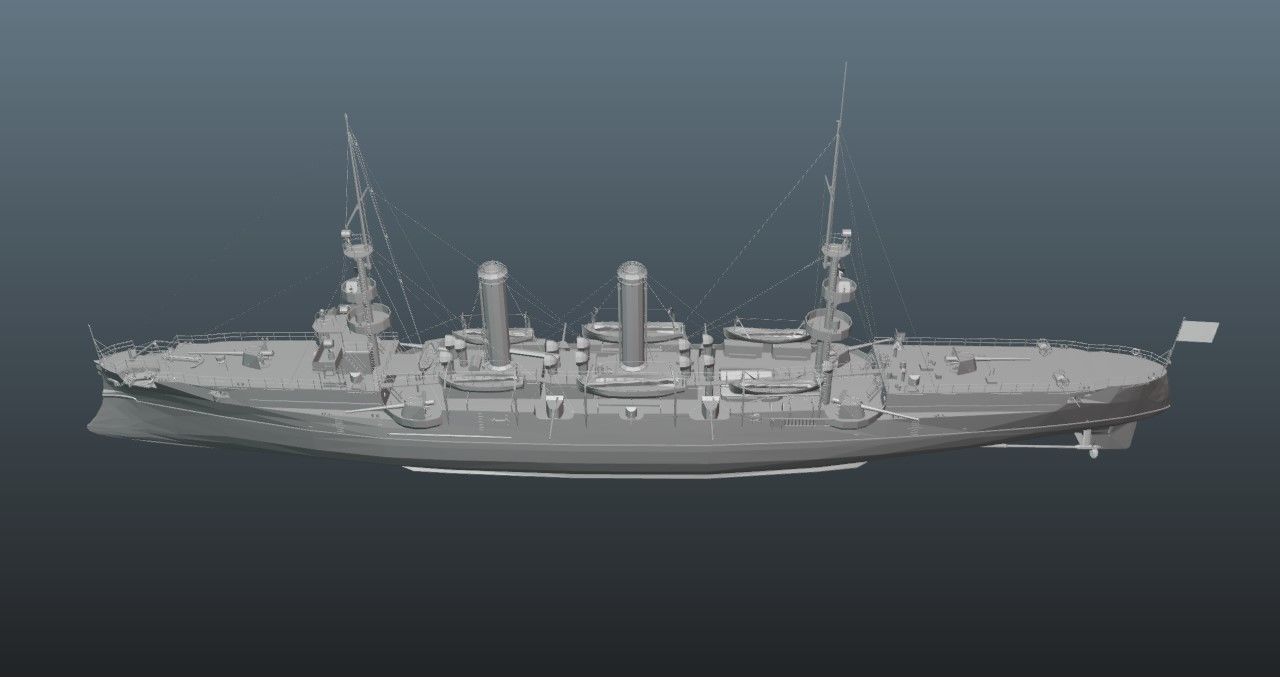 BattleShip Low-poly 3D model_15