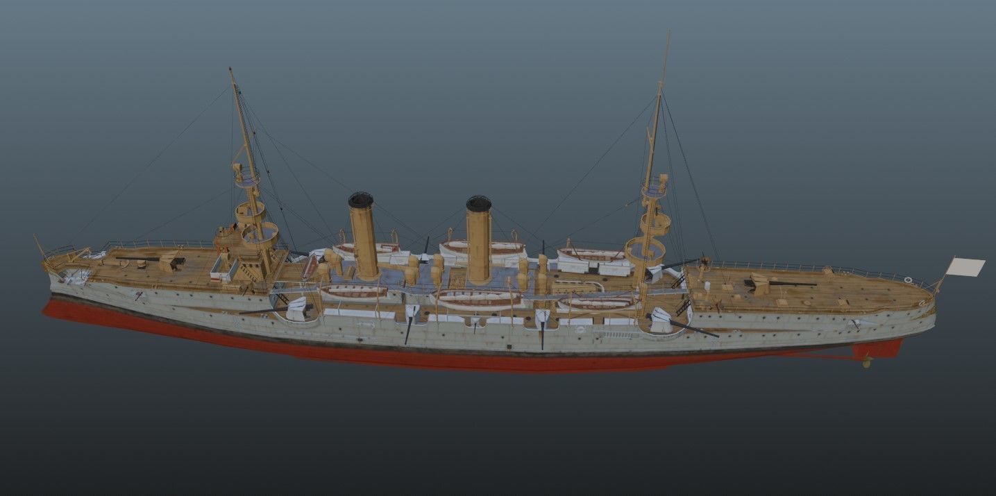 BattleShip Low-poly 3D model_17