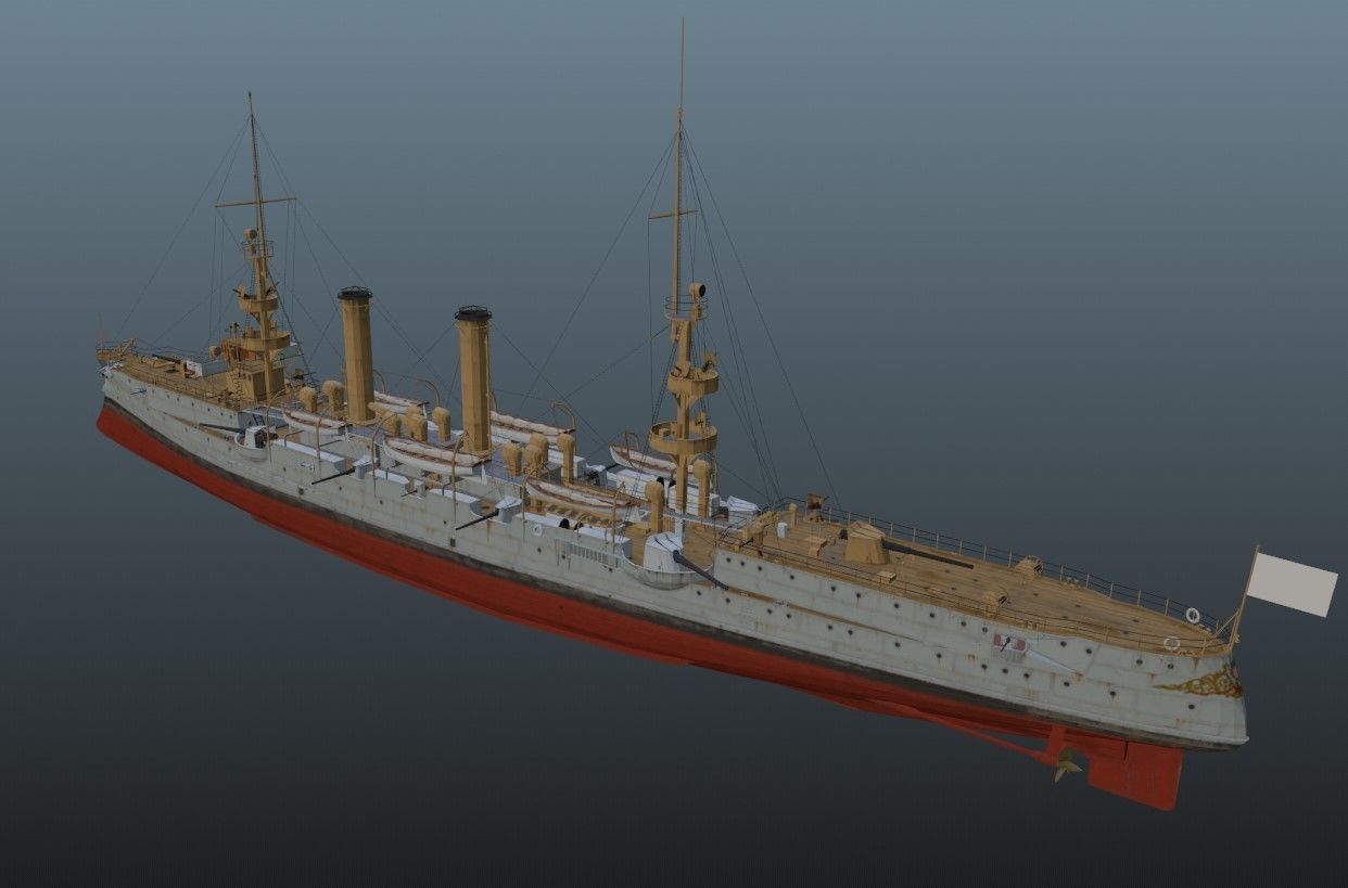 BattleShip Low-poly 3D model_23