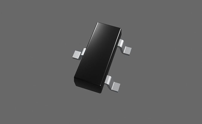 Transistor SMD - Electronic parts Low-poly 3D model