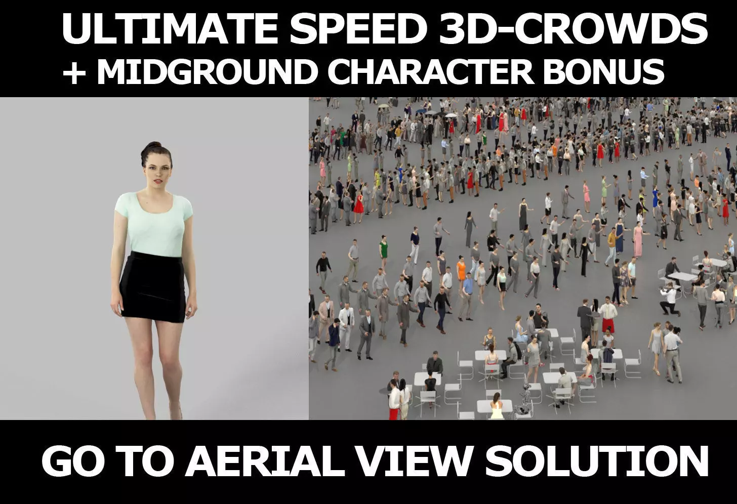 3d crowds and Dream a midground elegant walking woman  3D Model Collection_0