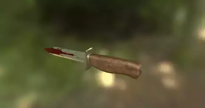 Knife with blood Low-poly 3D model