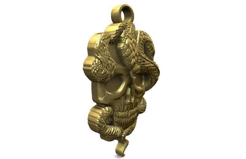 Snake skull pendant  3D print model_1