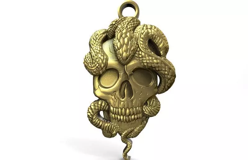 Snake skull pendant  3D print model_0