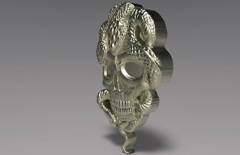 Snake skull pendant  3D print model_7