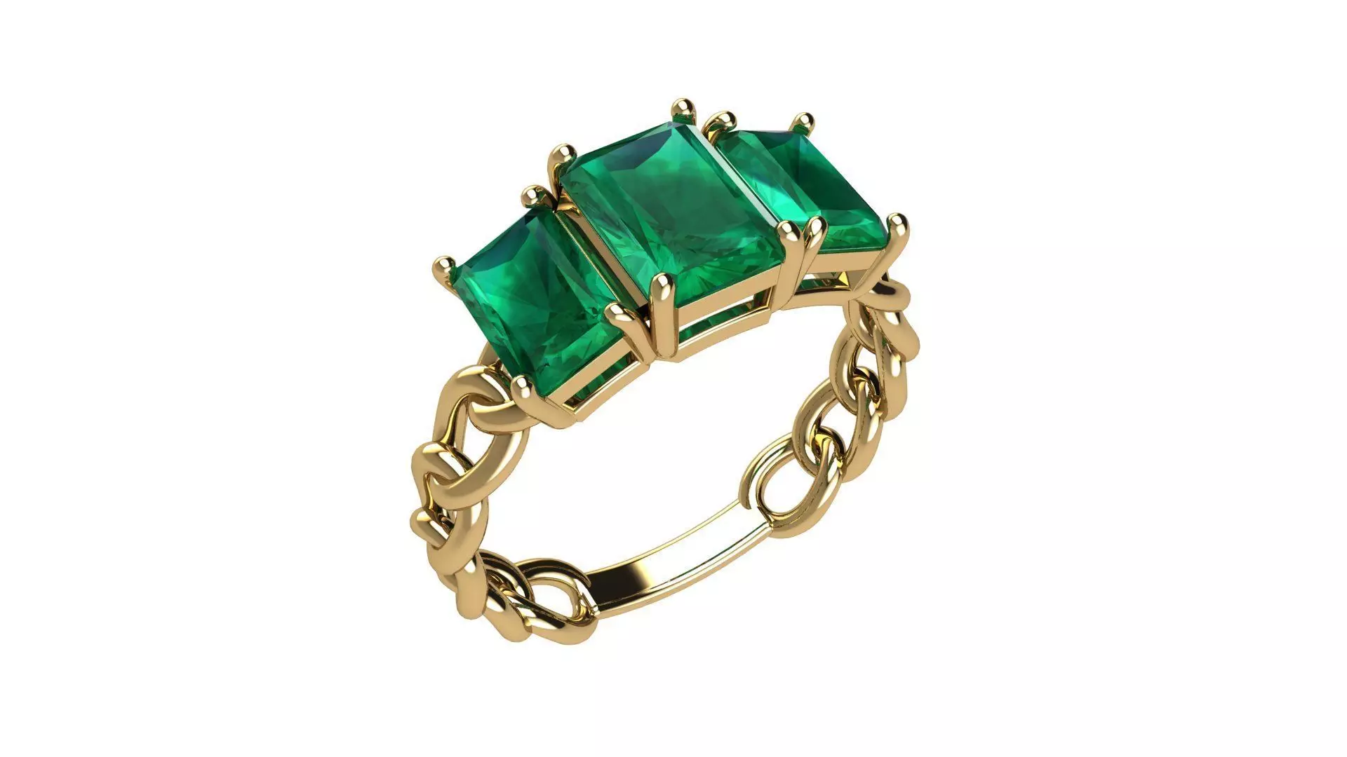 Octagonal Gems Chain Ring 3D print model_0