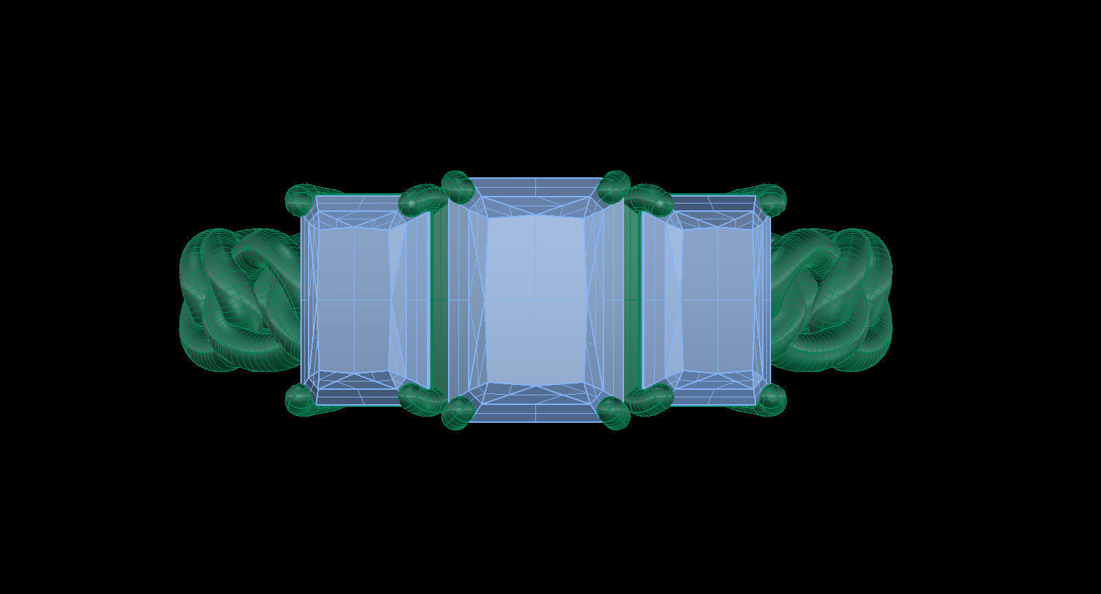 Octagonal Gems Chain Ring 3D print model_10