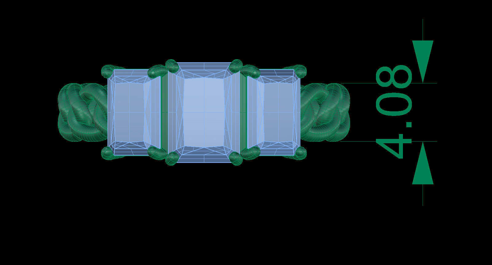 Octagonal Gems Chain Ring 3D print model_11