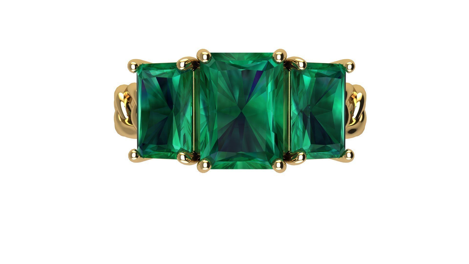 Octagonal Gems Chain Ring 3D print model_3