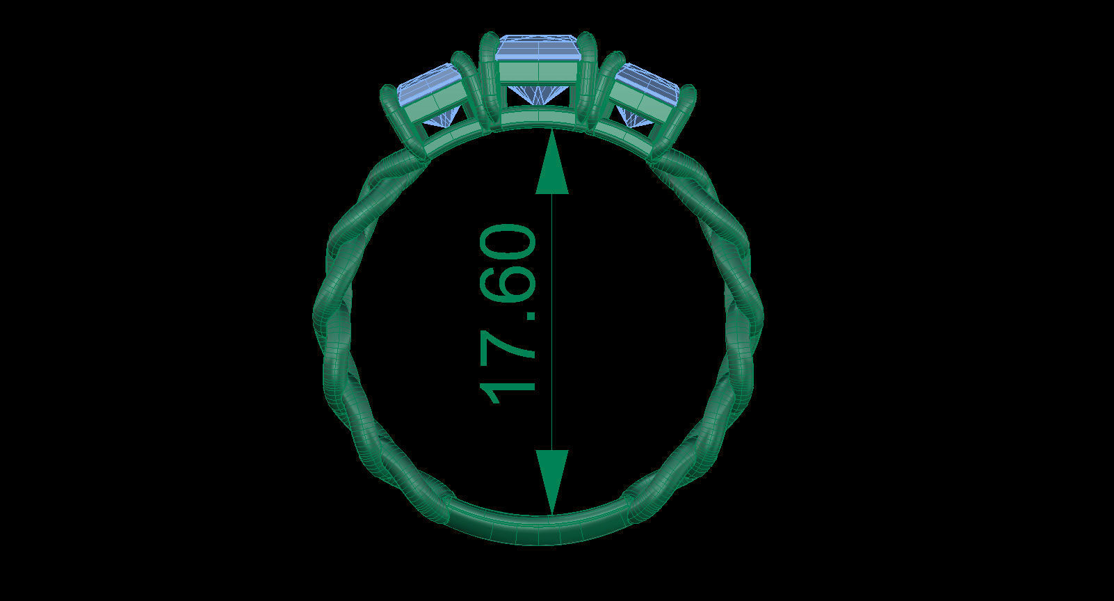 Octagonal Gems Chain Ring 3D print model_12