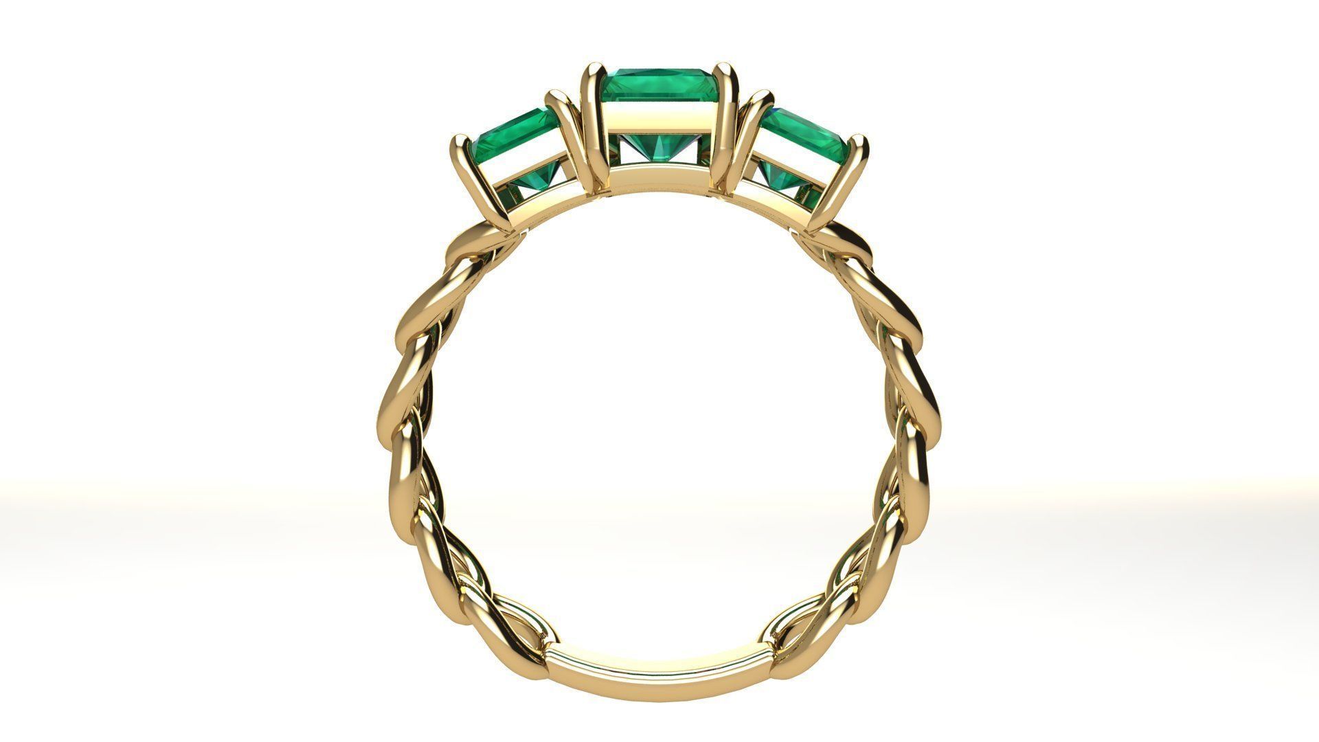 Octagonal Gems Chain Ring 3D print model_7