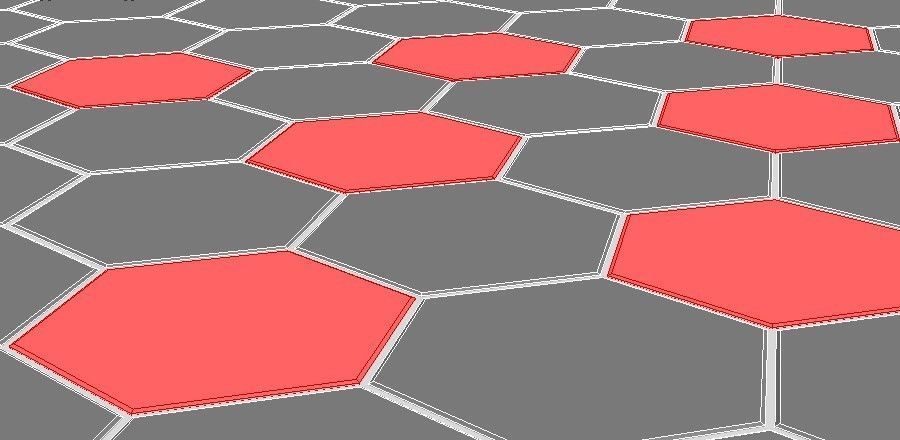 Futuristic Sci-Fi Hexagonal Tiles Floor Low-poly 3D model_1