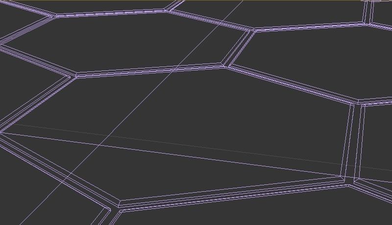 Futuristic Sci-Fi Hexagonal Tiles Floor Low-poly 3D model_2