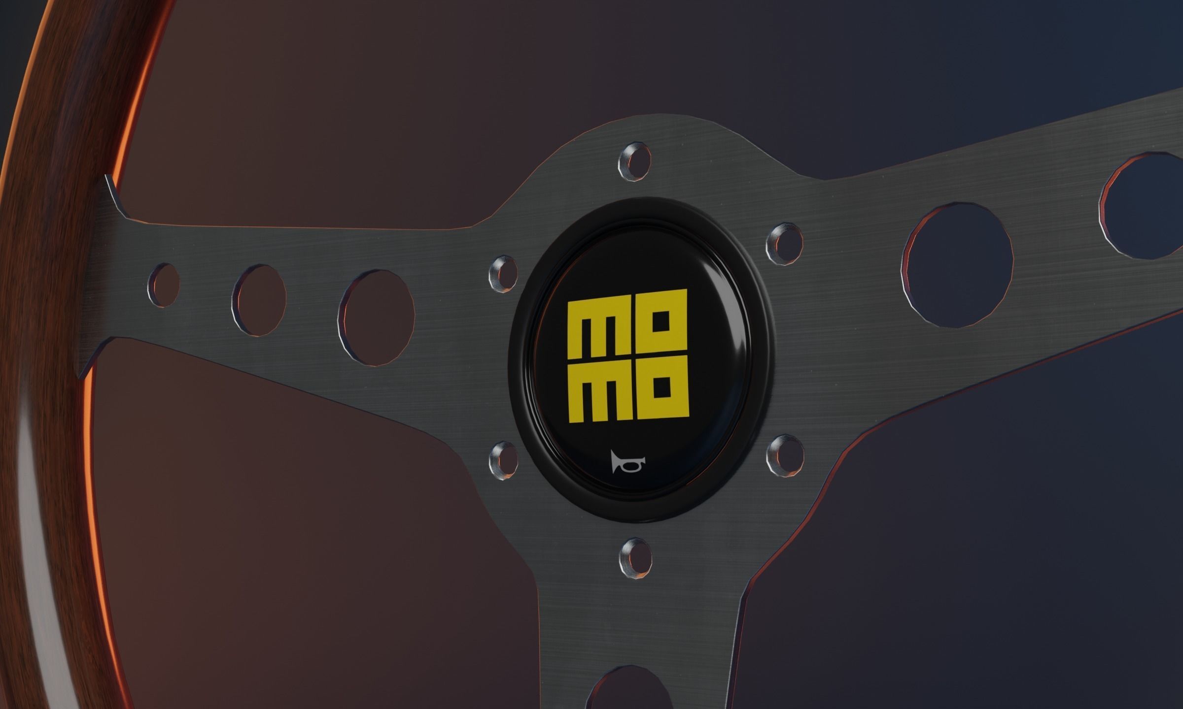 MOMO Wooden Indy Heritage Wheel 3D model_1