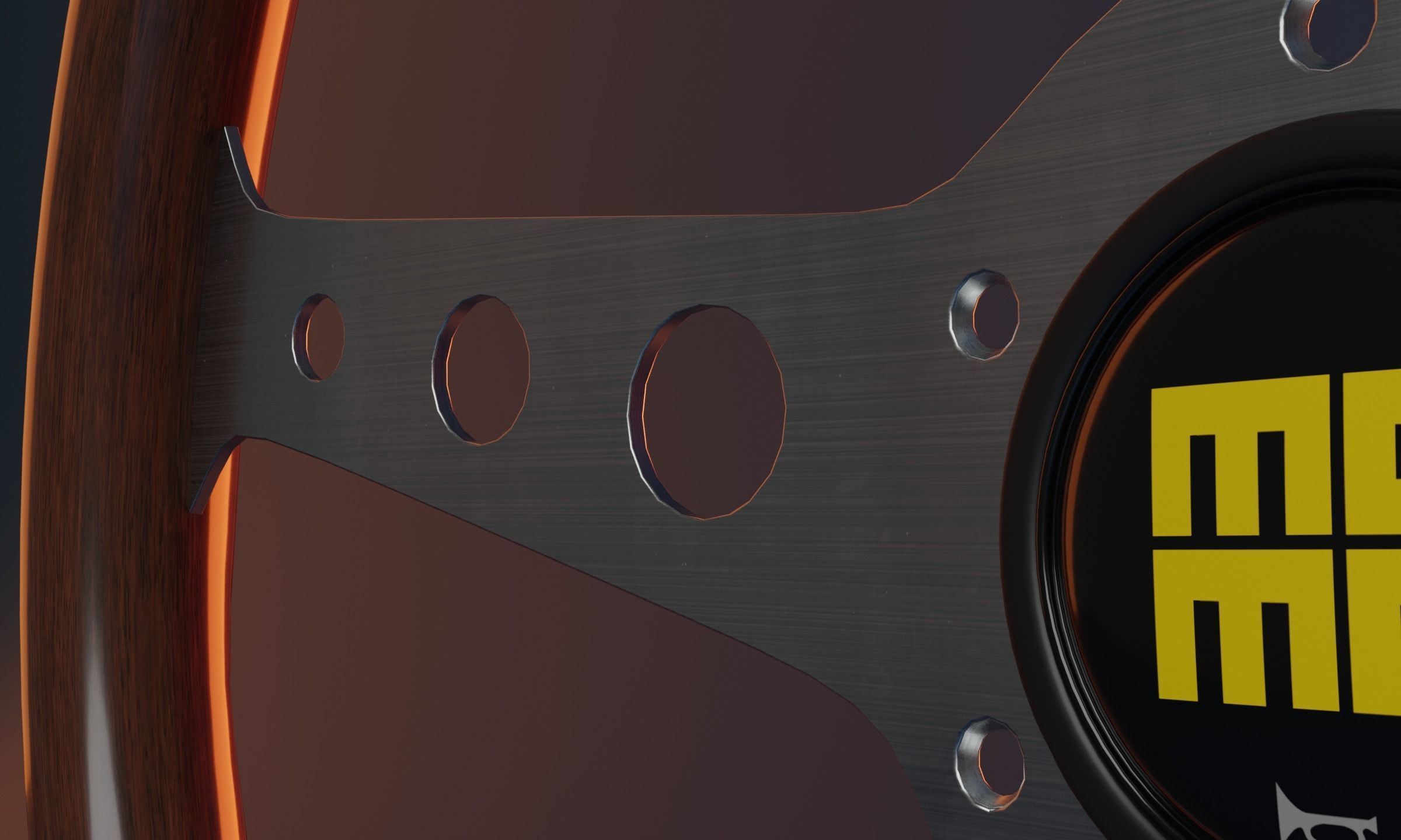 MOMO Wooden Indy Heritage Wheel 3D model_6