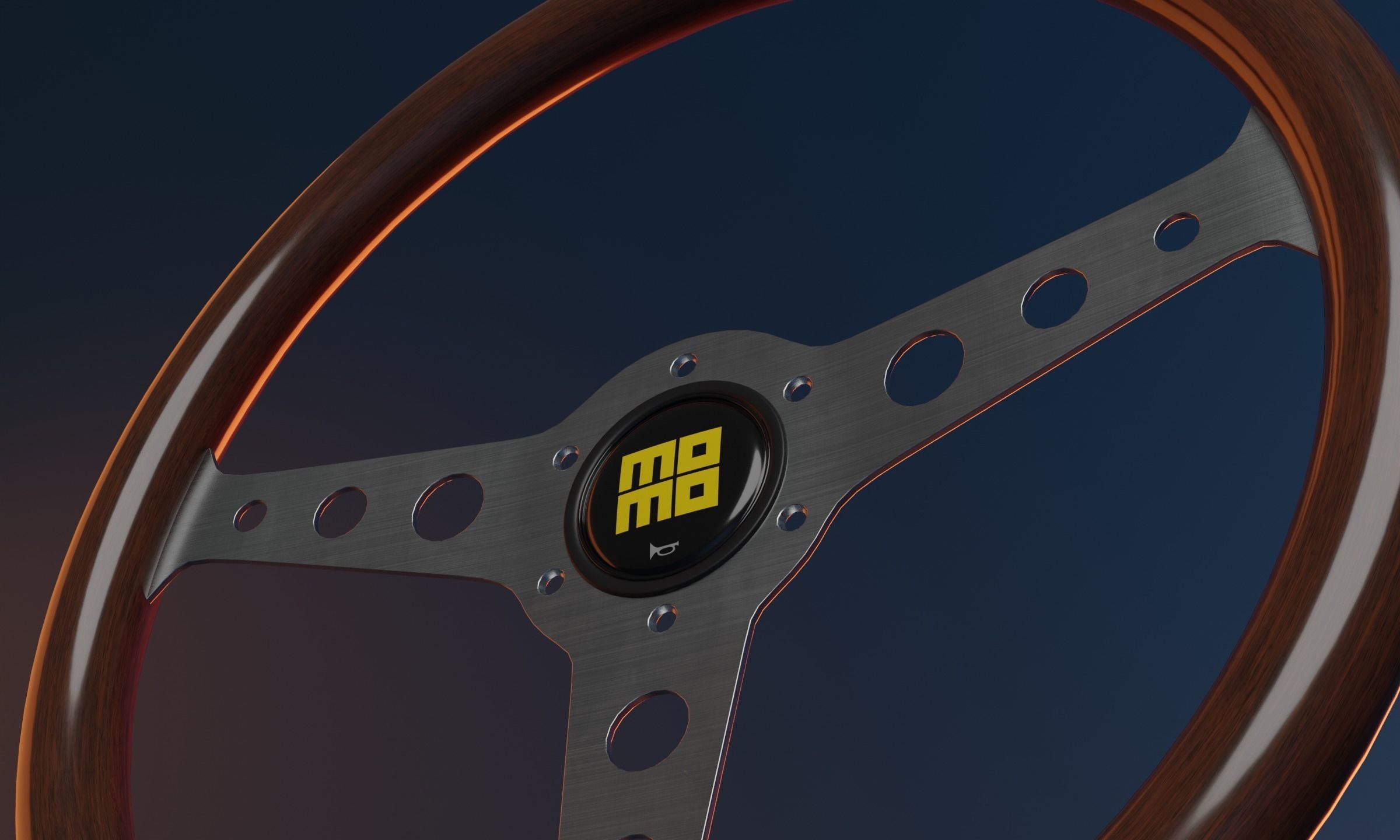 MOMO Wooden Indy Heritage Wheel 3D model_4