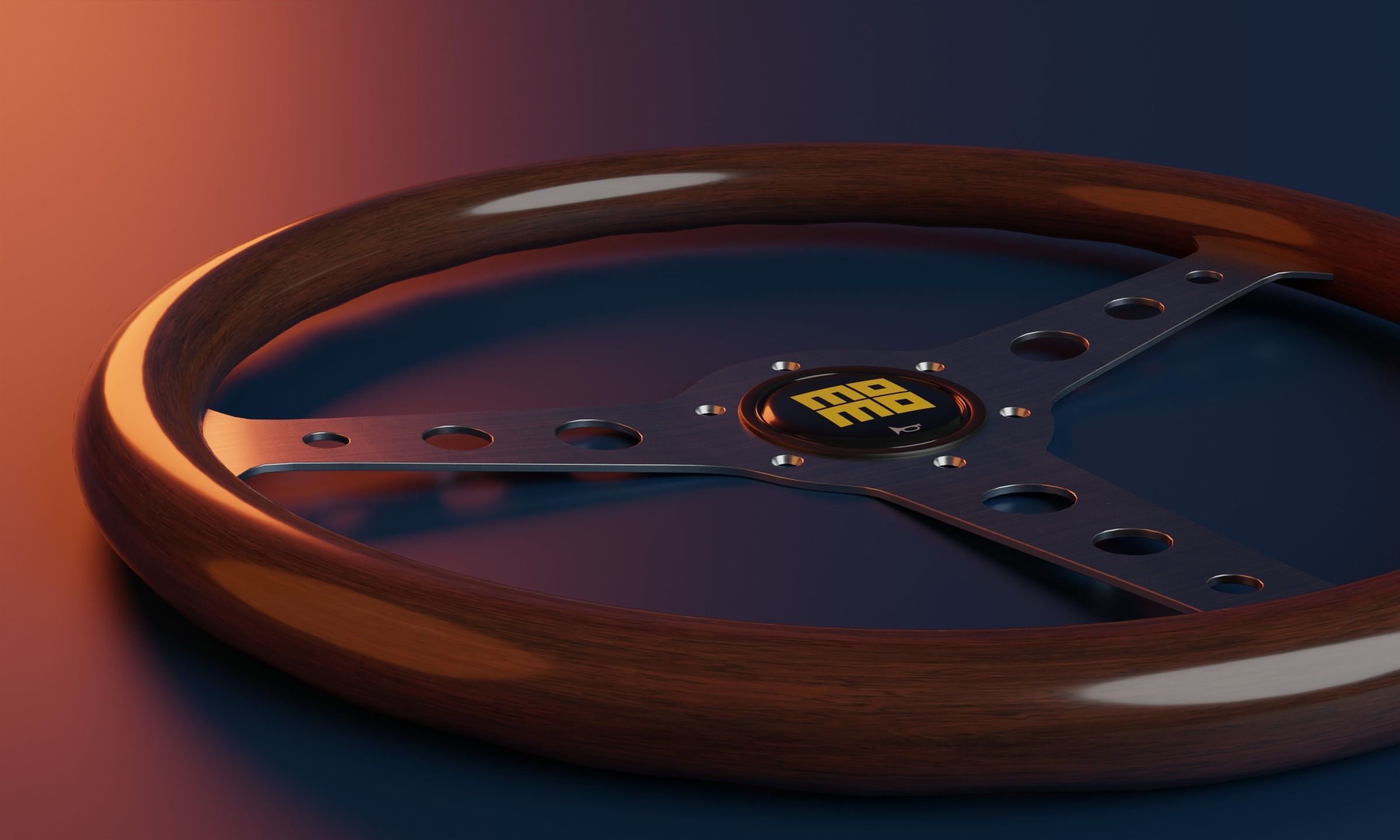 MOMO Wooden Indy Heritage Wheel 3D model_3