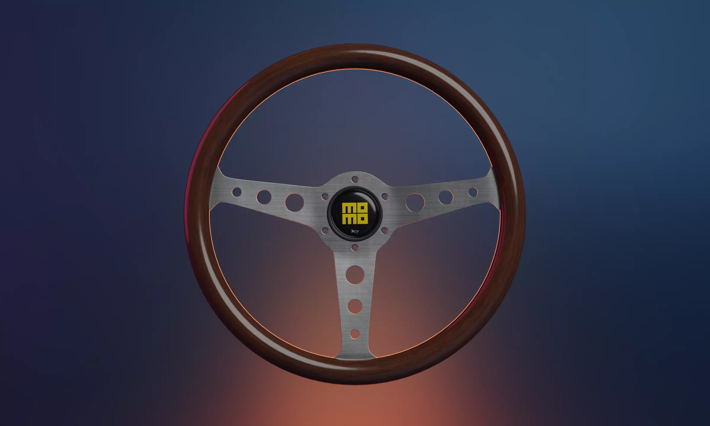 MOMO Wooden Indy Heritage Wheel 3D model_0