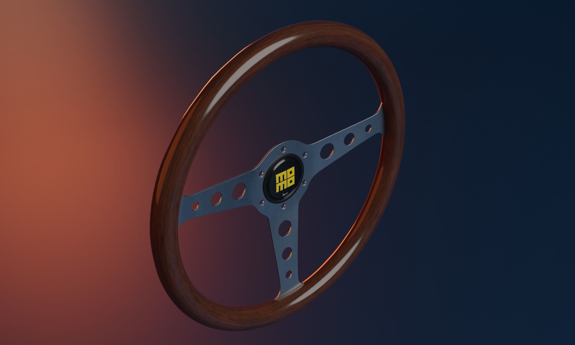 MOMO Wooden Indy Heritage Wheel 3D model_2