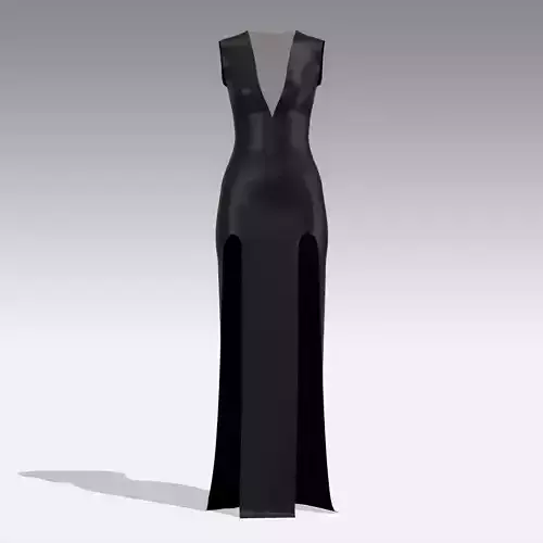 LEATHER DRESS BLACK 3D model