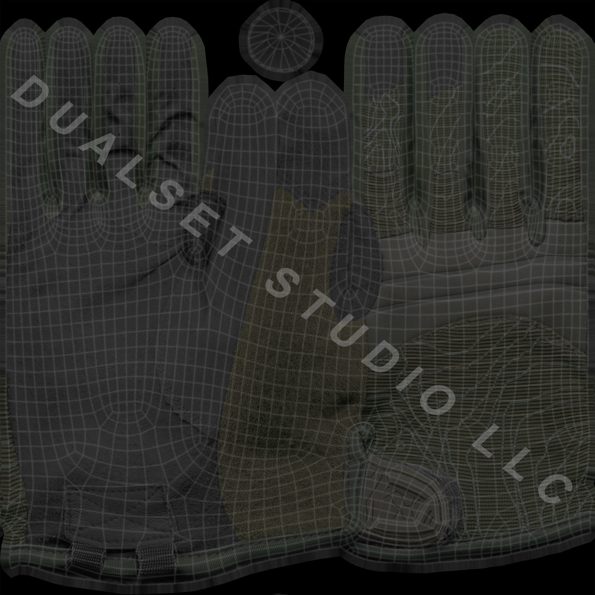 Tactical Gloves 034 Low-poly 3D model_24