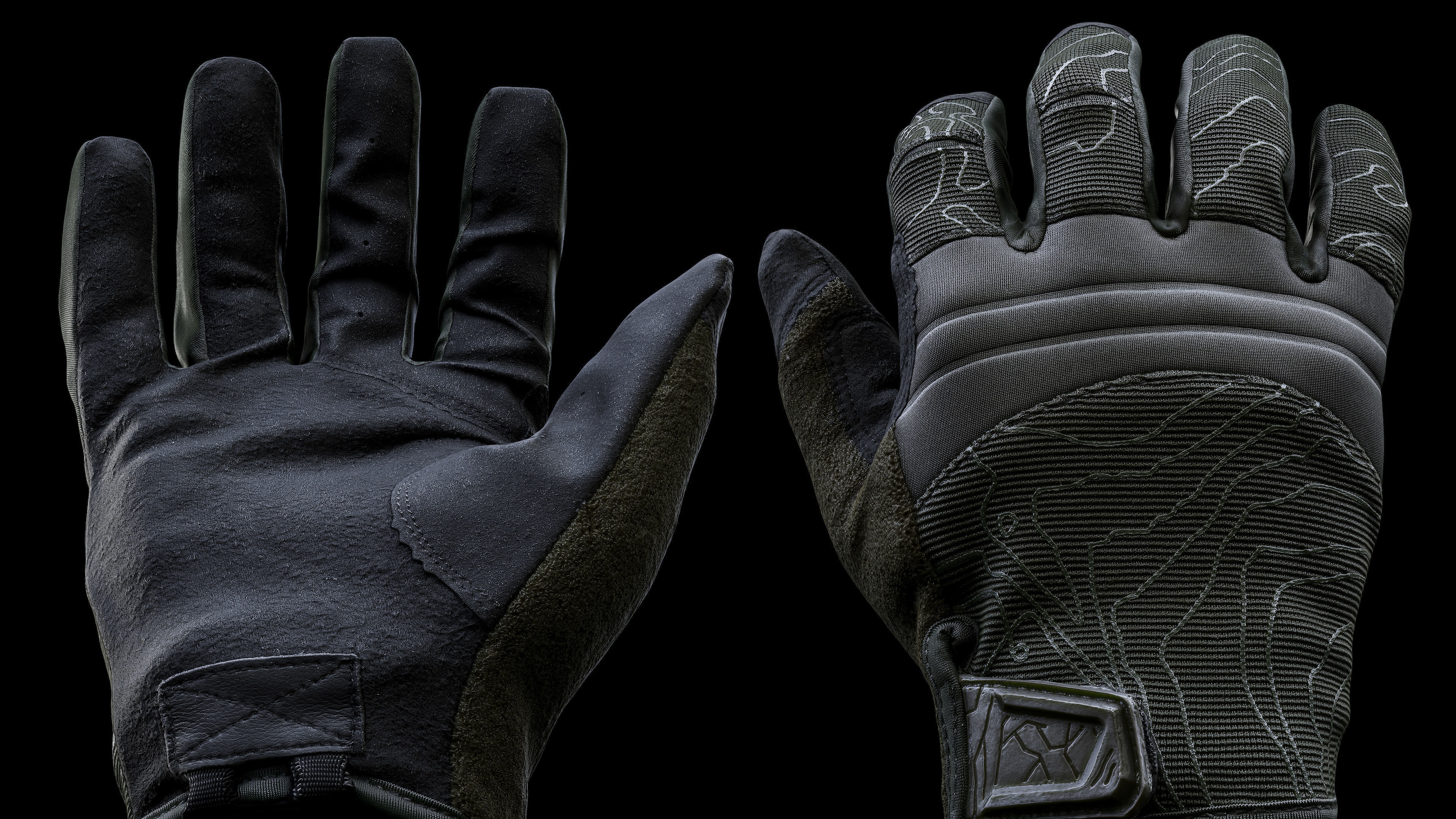 Tactical Gloves 034 Low-poly 3D model_5