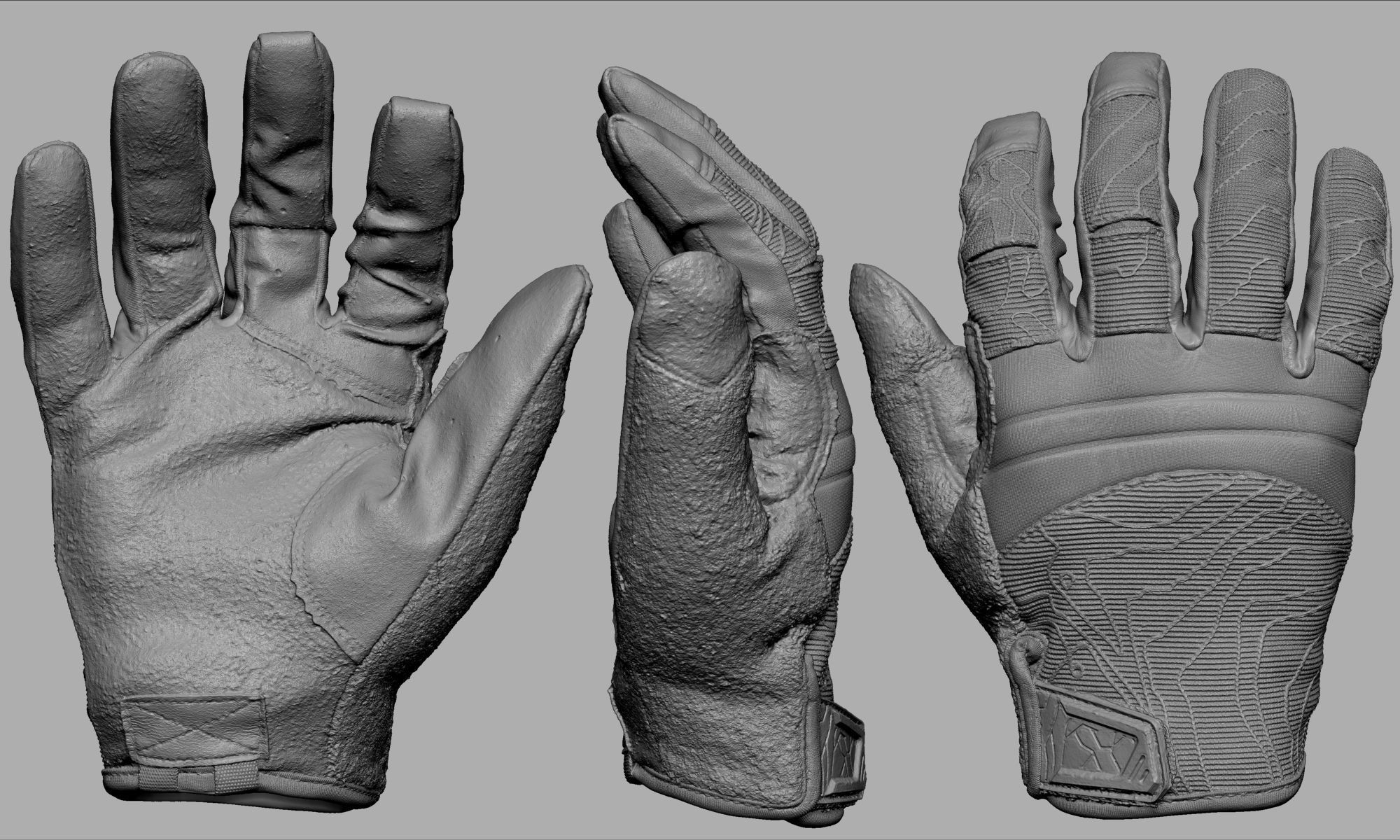 Tactical Gloves 034 Low-poly 3D model_14