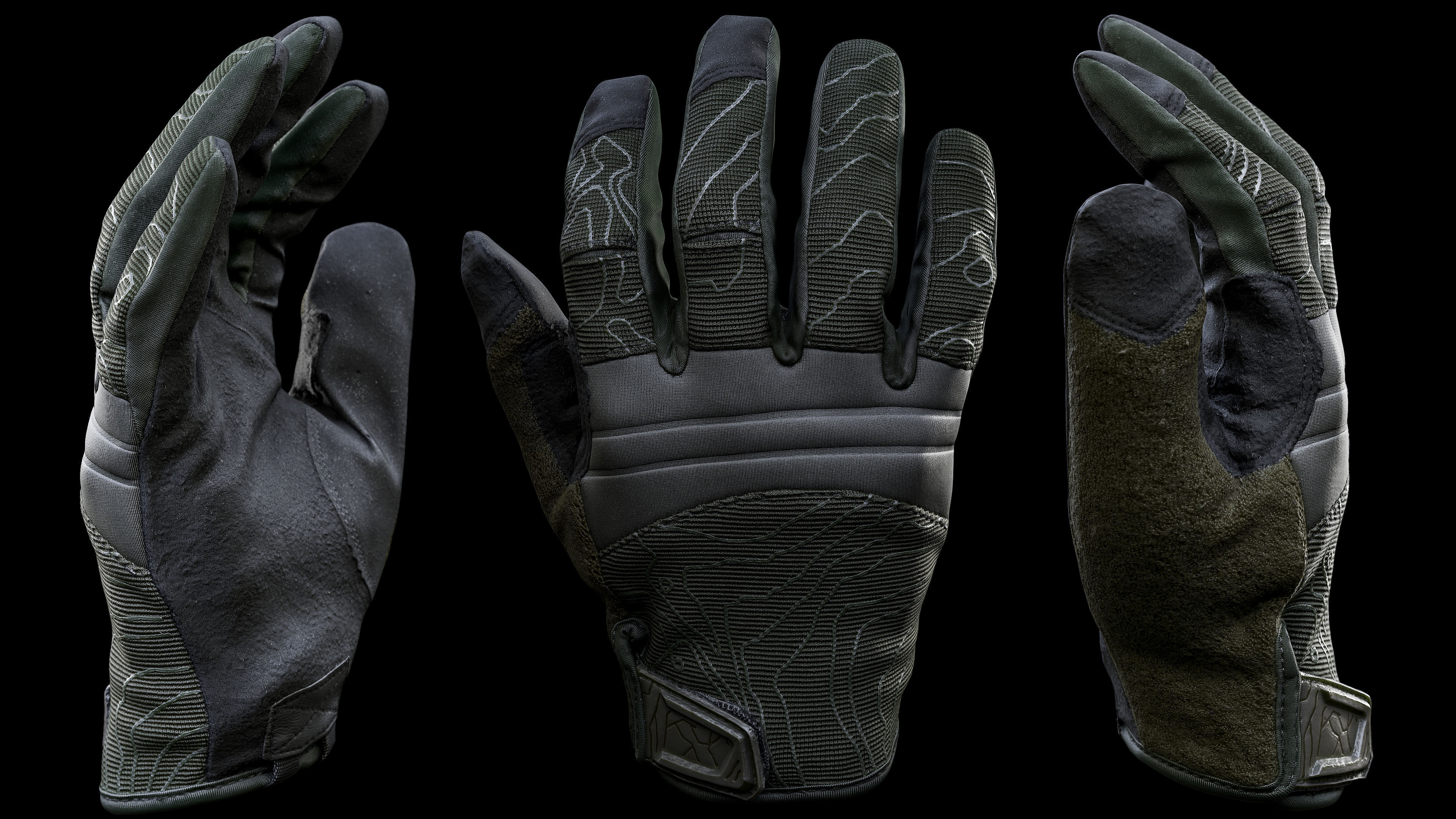 Tactical Gloves 034 Low-poly 3D model_7