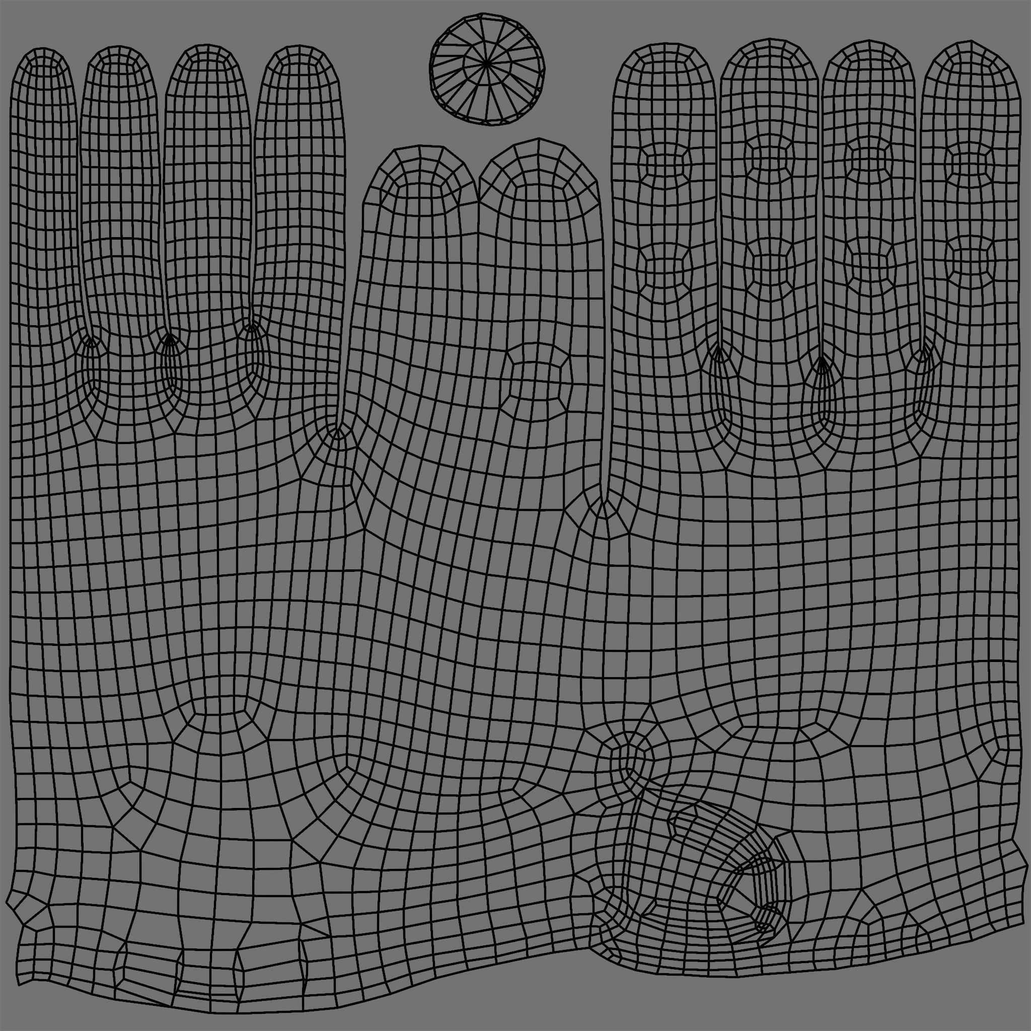 Tactical Gloves 034 Low-poly 3D model_23