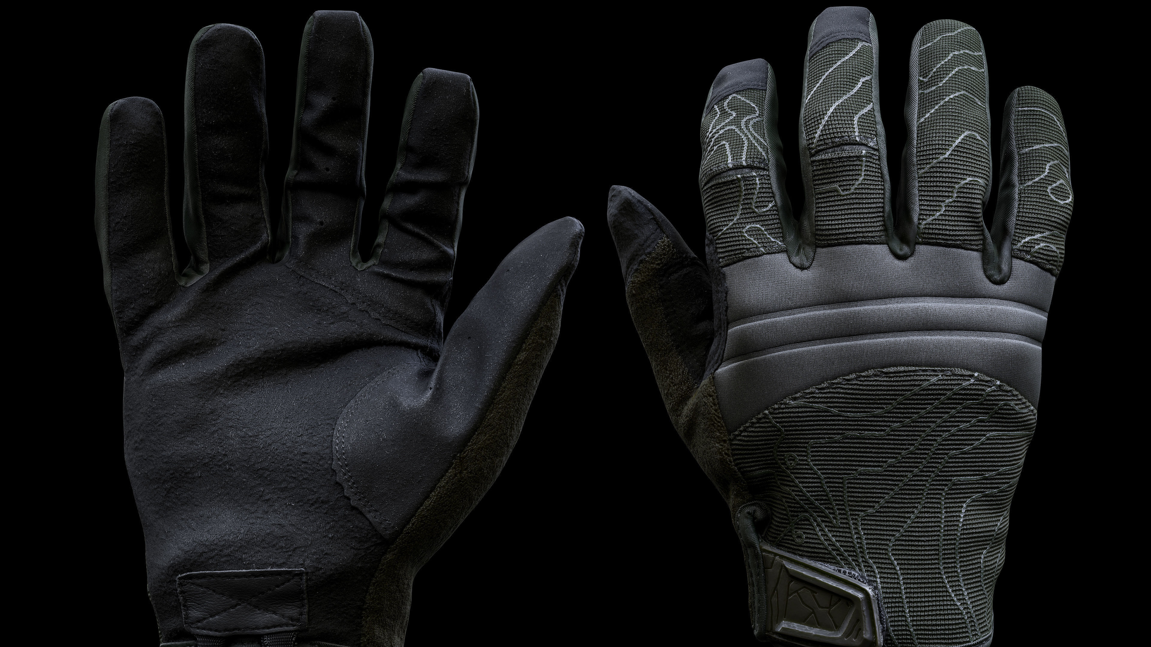 Tactical Gloves 034 Low-poly 3D model_4