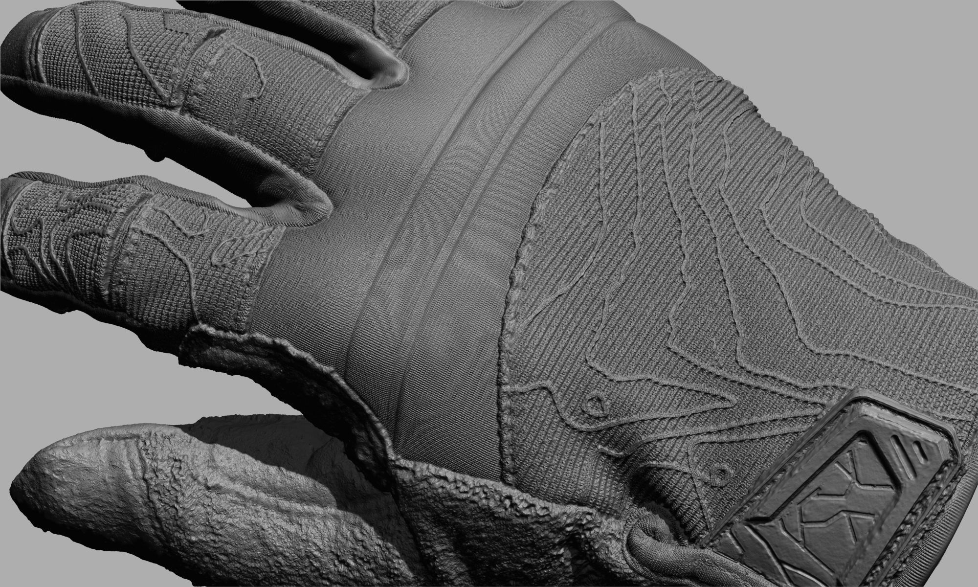 Tactical Gloves 034 Low-poly 3D model_21