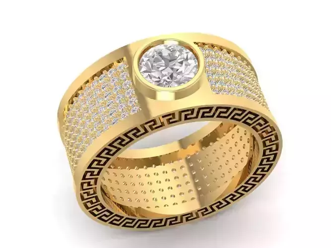 Luxury Greek Pattern Men Ring Jewelry 1499
