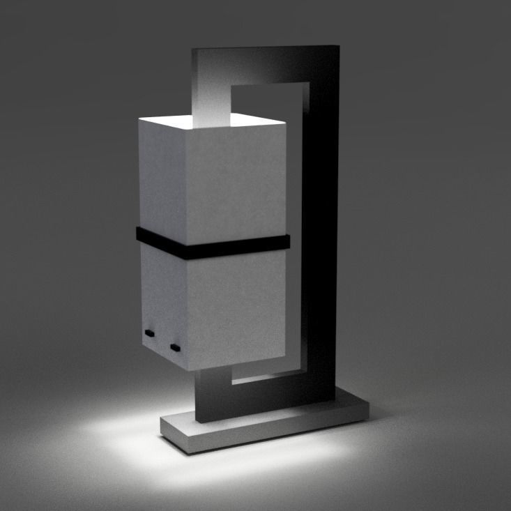 Wavy Floating Cube Modern Lamp 3D print model 3D print model_4