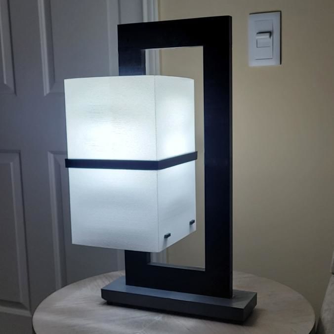 Wavy Floating Cube Modern Lamp 3D print model 3D print model_1