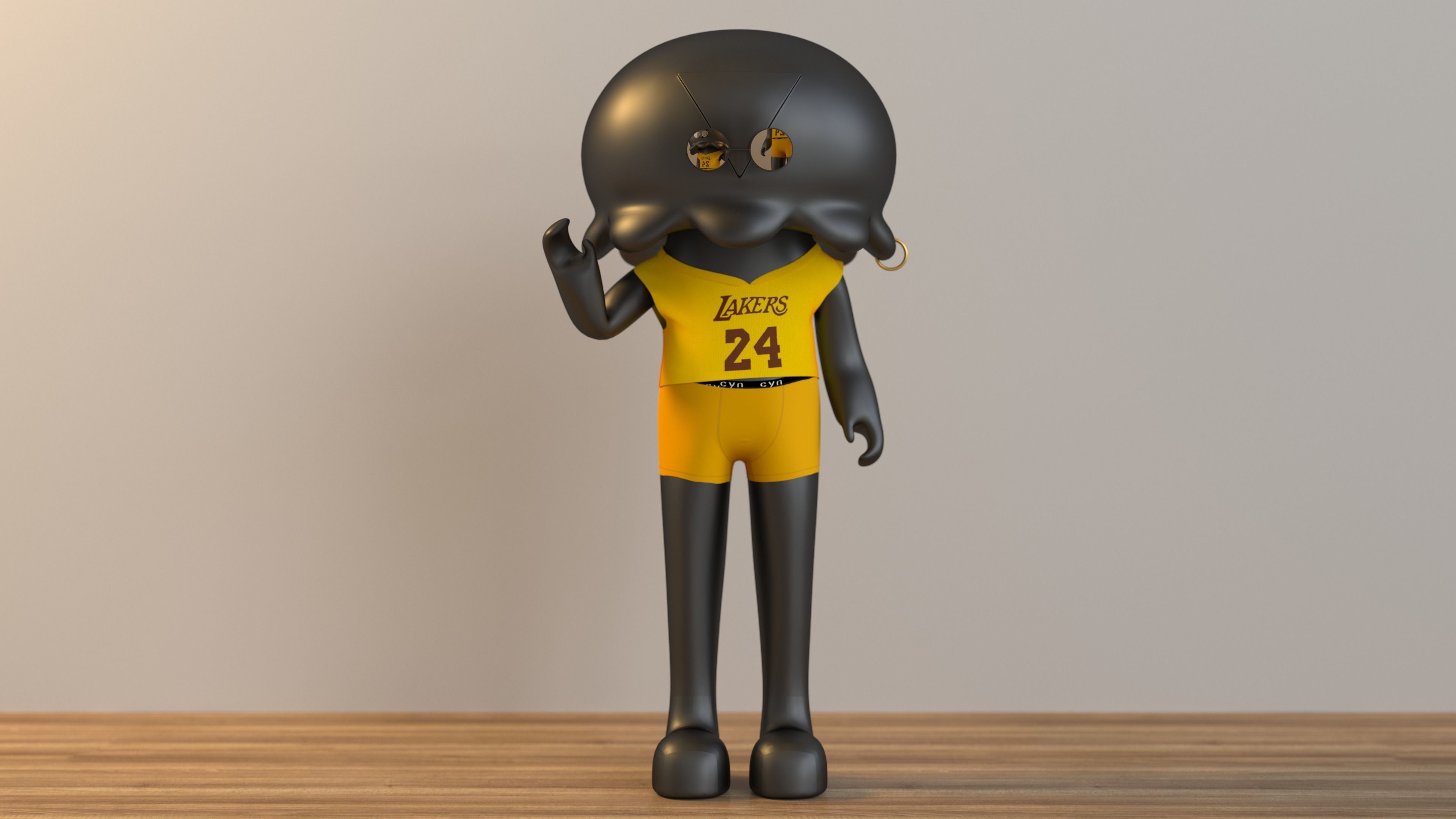 A lovely anthropomorphic jellyfish model Free 3D model_1