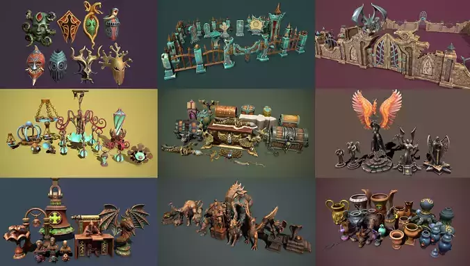 Fantasy bundle by Haridon 3D Model Collection