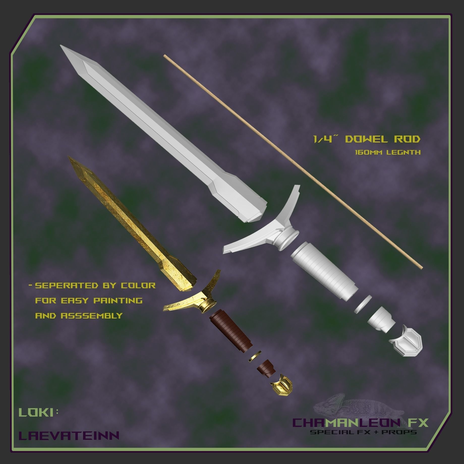 Loki Laevateinn Kid Loki Sword Cosplay 3D print model_10